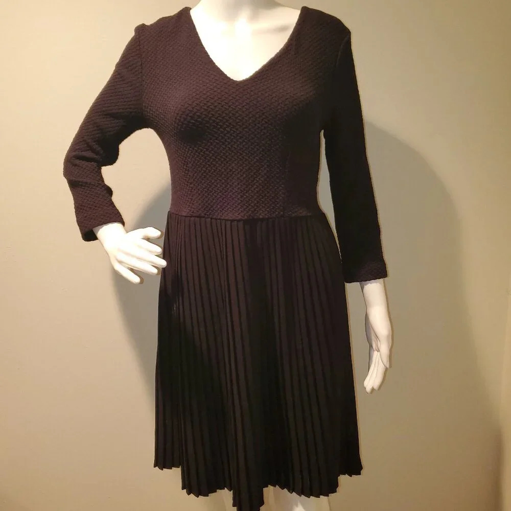 Ganni Fulton Black Pleated Dress S